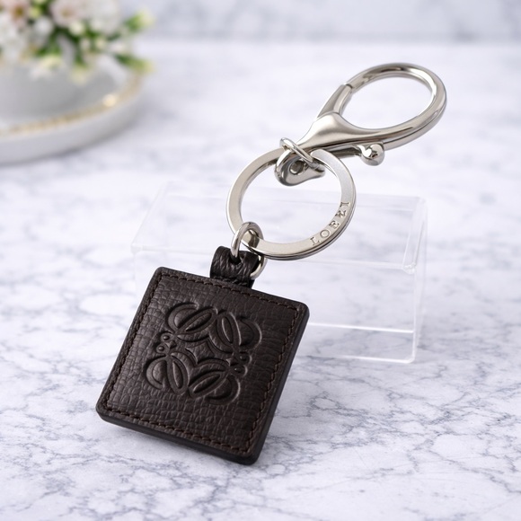 Loewe Accessories - Loewe Dark Brown Leather Keyring/Keychain